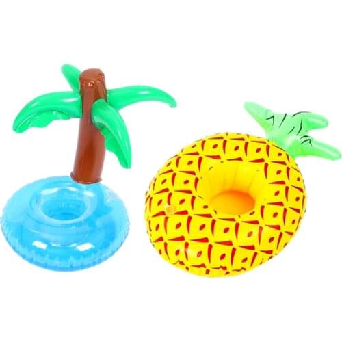 Inflatable Cup Holder Floating Pineapple Coconut Drink Holder Bathroom Swimming Pool Drink Holder Float Bathing Pool Coasters