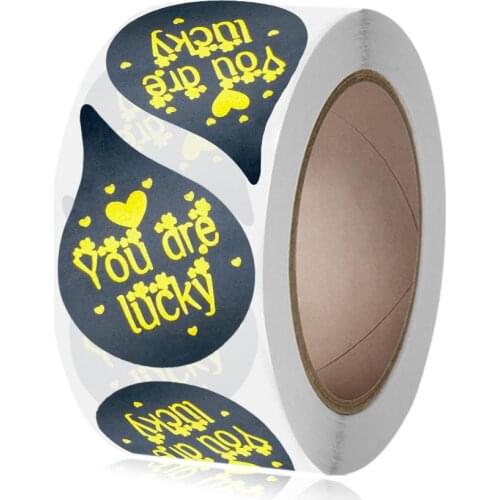 'You are Lucky' Stickers 500pcs Droplets Paper Seal Labels for Bakeries, Handmade Goods & Small Business Owners,Gift Decoration