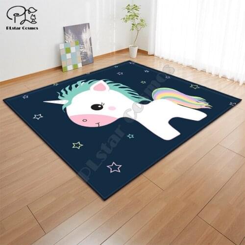 Unicorn Pattern Anti-Skid Area Floor Mat 3D Rug Non-slip Mat Dining Room Living Room Soft Child Bedroom Mat Carpet 04