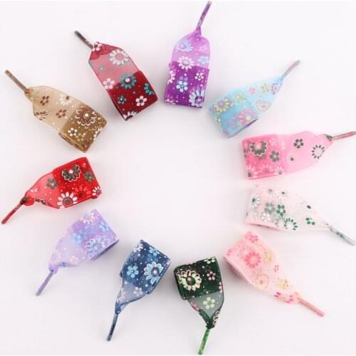 New 11 Color Printing Shoelaces Snow Yarn Lace Shoe laces 2.5CM Width ultra-thin transparent Sports Shoelace Women Strings