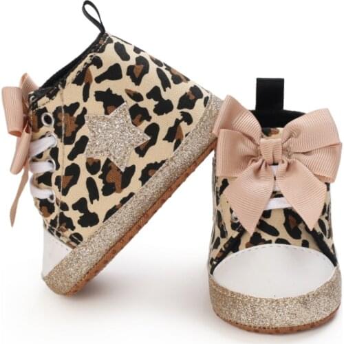 Infant Newborn Baby Girls Bow Tie Lace Autumn Lace-Up First Walkers Sneakers Shoe Toddler Classic Casual Shoes