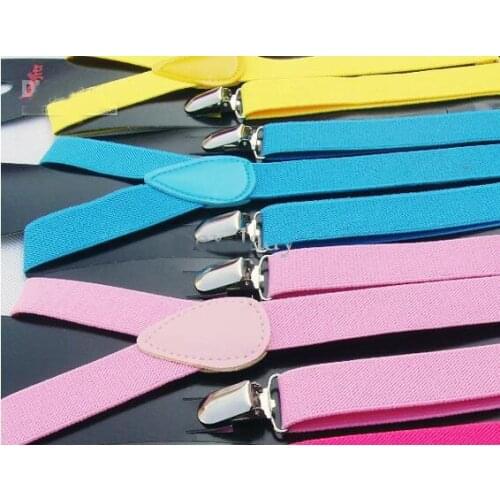 New style Skinny Braces Suspenders Mens Ladies Neon Plain Adjust Colourful Clip-on Y-back 105pcs