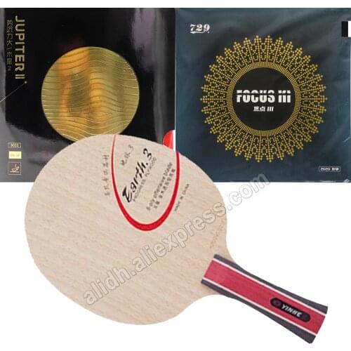 Pro Combo Racket YINHE Earth.3 E-3 pingpong blade with Yinhe JUPITER II and 729 FOCUS III Table Tennis Rubber with Sponge