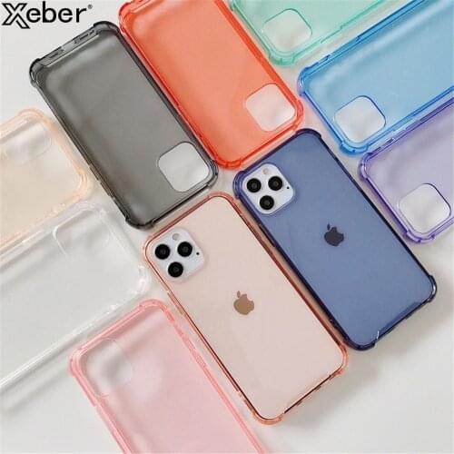 Shockproof Silicone Phone Case For iPhone 12 Mini 11 Pro X XR XS Max 6 6S 7 8 Plus SE2020 Case Transparent Protection Back Cover