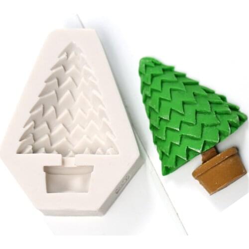 Pine Christmas Tree Chocolate Silicone Mold Fondant Cake Candy Molds Cookies Pastry Biscuits Mould Baking Cake Decoration Tools