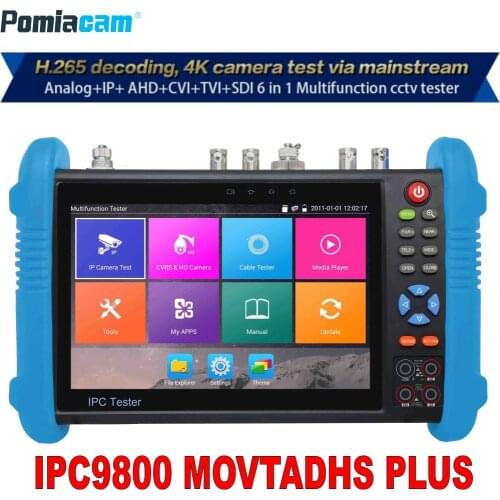 IP Camera Tester 9800 Plus 7inch H.265 4K 8MP TVI CVI AHD SDI CVBS IPC CCTV Monitor with cable tracer/TDR/Multimeter DHL Free