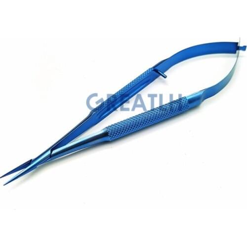 Titanium straight curved needle holder forcep tweezer micro sicssors 12.5cm 14cm surgical ophthalmic instruments
