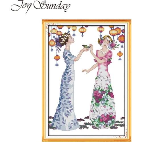 Joy Suanday Cross Stitch Patterns Manor PARTY Counted Printed on Canvas Aida 14CT 11CT DMC Thread Embroidery Kit Needlework Set