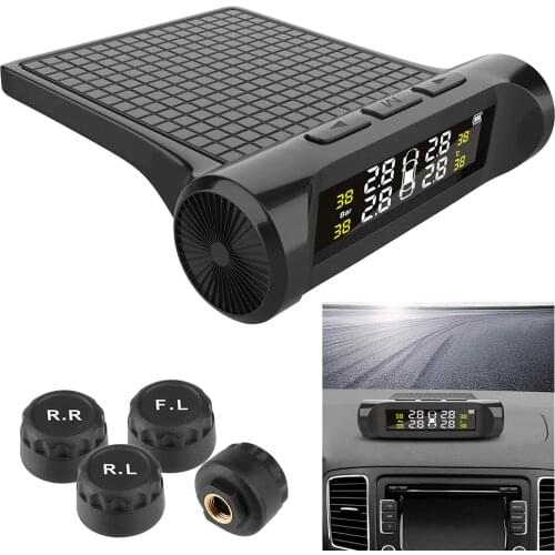 Car TPMS Tyre Pressure Monitoring System Tyre Pressure Auto Security Alarm Systems Digital LCD Display Battery External Sensor