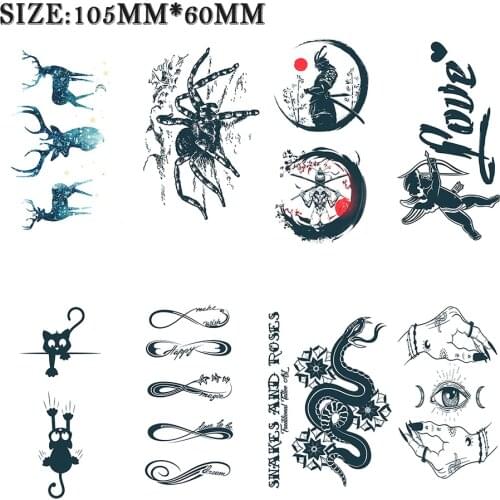 Temporary tattoo sticker Flowers animals skulls Waterproof fake tattoo for men and women 105*60mm