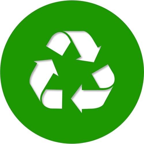 Environmental waste recycling signs and labels. Indoor and outdoor recycling stickers, office stickers, vinyl art stickers