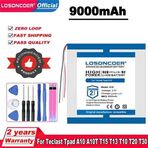 Top Brand 100% New 9000mAh Battery Pack For Teclast Tpad A10 A10T A10S T10 T20 T30 T13 T15 M2 Tablet Battery