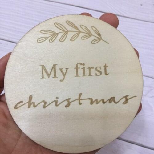 20PCS my first christmas wood card wood signs milestone cards baby christmas gift