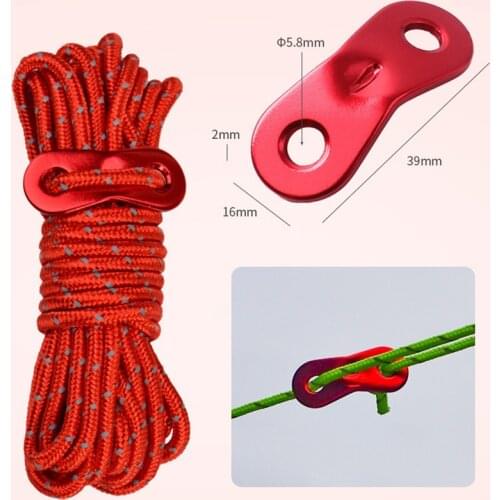 4pcs Wind Rope with Hooks Buckle for Outdoor Camping Survival Lanyard Tents Rope