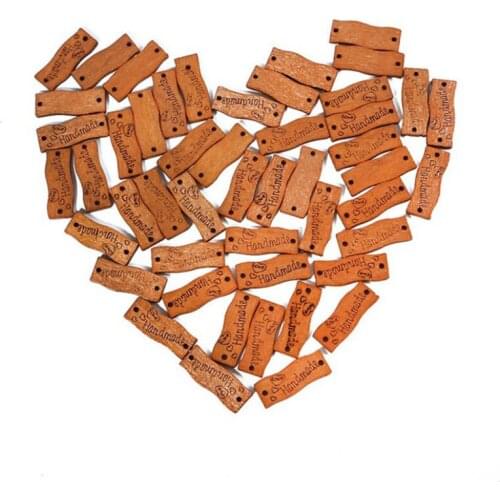 50Pcs DIY Wooden Button Crafts Vintage Handmade Tags Sign Sewing Accessories Apparel Household