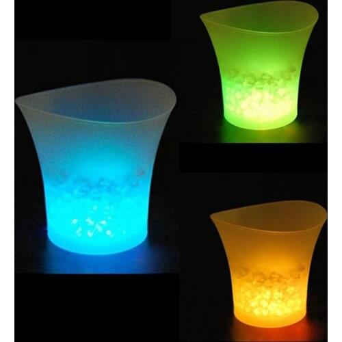 5L 7Colors LED RGB Light Changeable Ice Bucket Champagne Wine Drinks Ice Cooler Beverage Beer Wine Bottle Holder Bar Party Tools