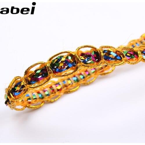 7mm 10yards Knitted Gold Lace Ribbon for Dress Clothes Sheets Decorative Ribbon Diy Home Texile Fabric Accessories special lace
