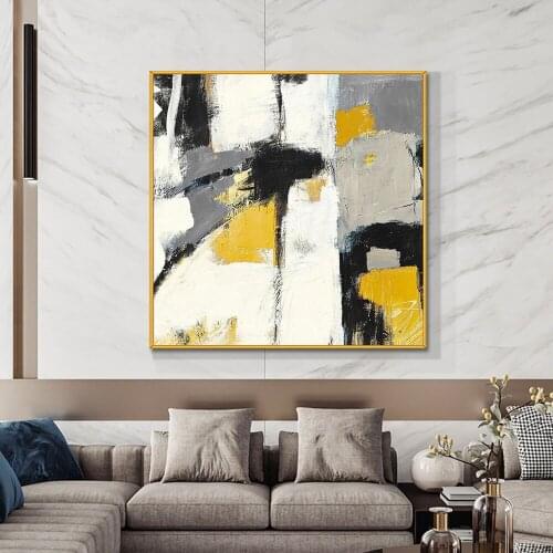 Customized Abstract Square Wall Art Picture Handmade Oil Painting On Canvas Modern Landscape Office Club Home Decoration Mural