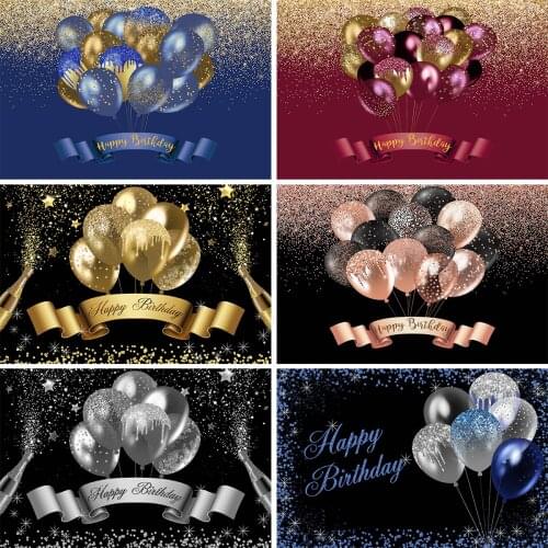 Adlut Birthday Balloon Backdrop Party Photography Banner Glitter Dots Gold Silver Props Cake Smash Background Teens Dating Props