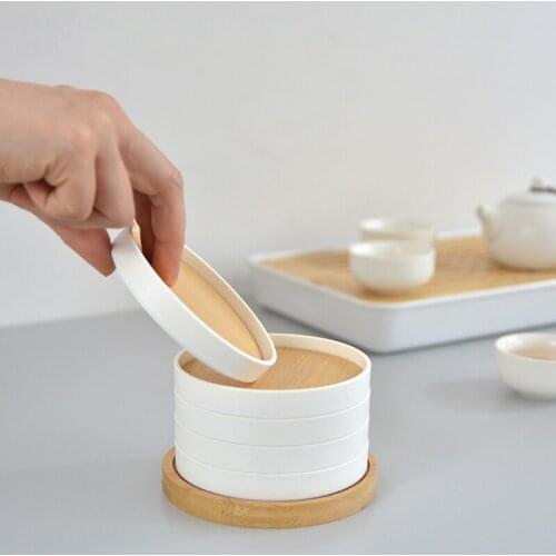 Tea Set Tea Mat Insulation Pad Kung Fu Tea Mat with Coaster Accessories Anti-scalding Mat Non-slip Ceramic Bamboo Placemat