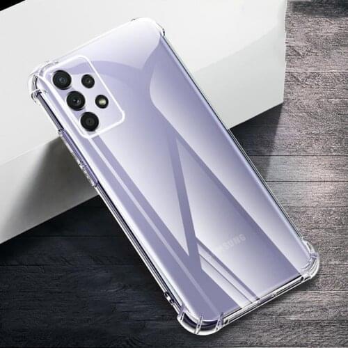 A32 Transparent Shockproof Case For Samsung A12 A52 A72 F62 A21S A41 A51 A71 S21 EF A42 5G NOTE 20 Ultra M10 M30 M31 M51 Cover