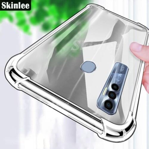 Skinlee For Tecno Spark 7 Pro Transparent Case Official Original Shockproof Four-corner Clear Cover For Tecno Spark7 P
