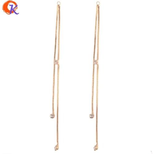 Cordial Design 30Pcs 3*95MM Jewelry Accessories/Rhinestone Chain Shape/Genuine Gold Plating/Hand Made/DIY Earrings Making