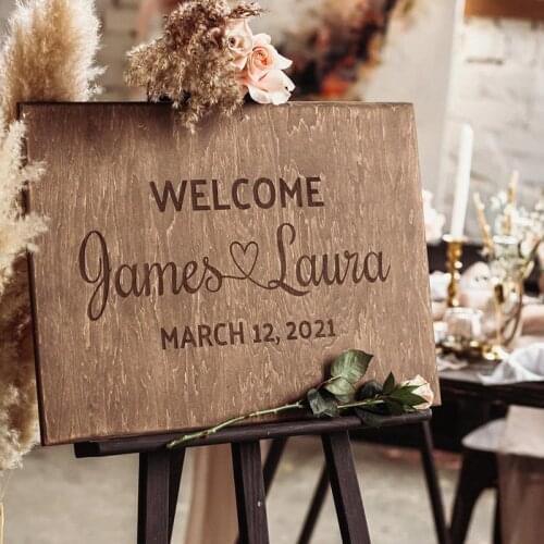 Wooden Welcome Sign Board Custom Wedding Welcome Sign Memory Collection Rustic Wood Welcome Board Engraved for Party Decoration