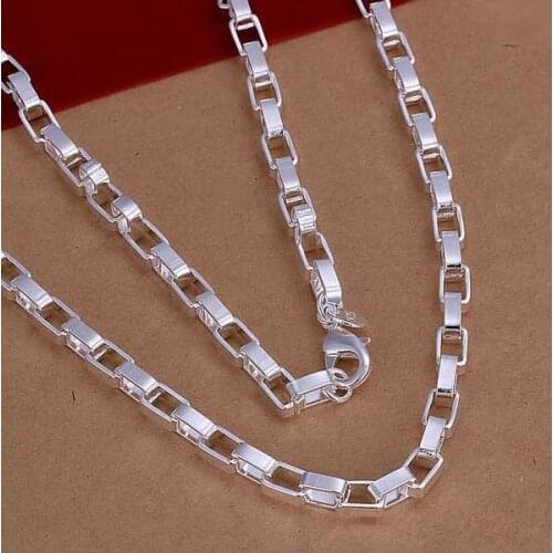 Hot Sale!!Free Shipping 925 Silver Necklace,Fashion Sterling Silver Jewelry Long Box Necklace SMTN200