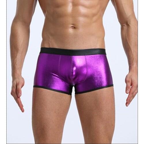 Hot Underwear Mens 2020 brand new design sexy leather boxer