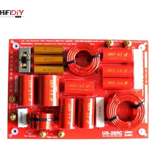 HIFIDIY LIVE US-285C 2 Way 2 speaker( tweeter + bass ) Unit HiFi HOME Speakers audio Frequency Divider Crossover Filters