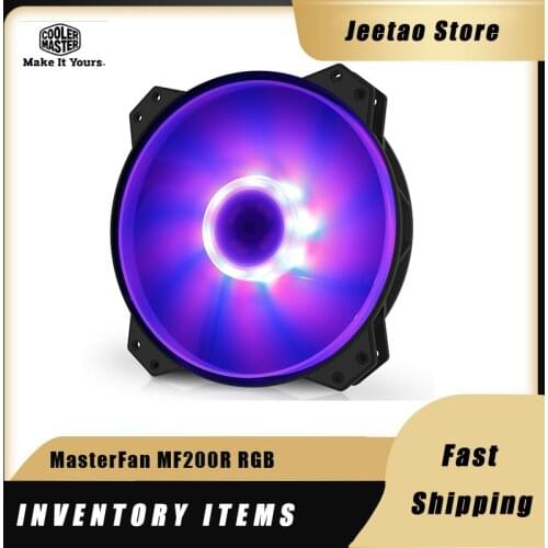 Cooler Master MF200R RGB 20cm High Air Volume Silent Case Fan Cooling/RGB Lighting Effect Radiator Water Cooling Replaces Fans