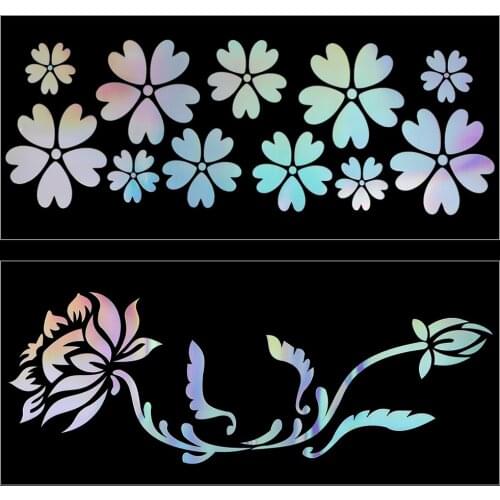 LEEPEELaser Flower Stickers Reflective Motorcycle Car Door Window Sticker Random Sent Universal Exterior Accessories Car Styling