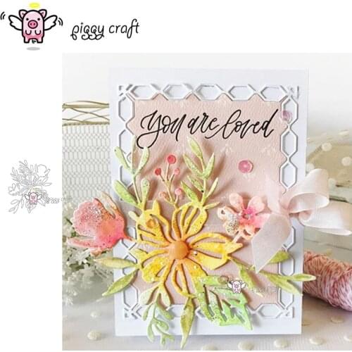 Piggy Craft metal cutting dies cut die mold Flower leaf decoration Scrapbook paper craft knife mould blade punch stencils dies