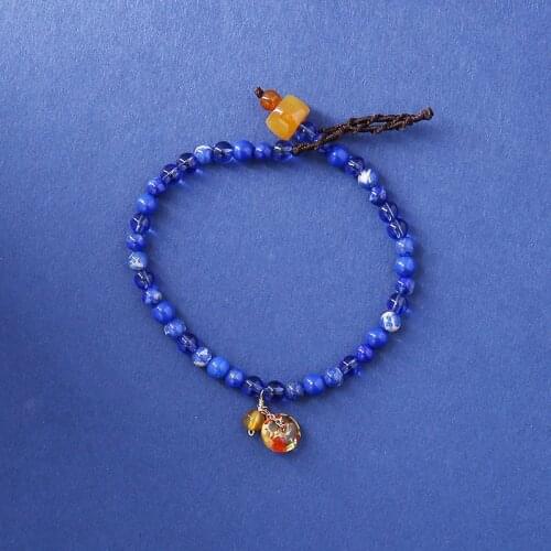 Minimalist 4mm Blue Crystal Small Beads Bracelet For Women Girls Natural Lapis Lazuli Imperial Stone Braslet Hand Wrist Jewelry