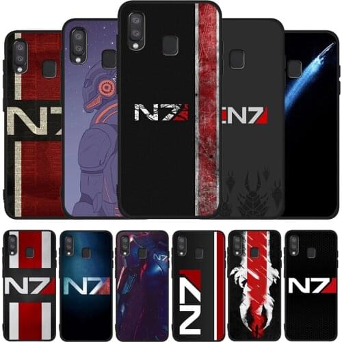 N7 mass effect Soft Case For Samsung A10 A30 A40 A50 A70 M10 M20 M30S M40 A01 A21 A31 A51 A71 A20E black Case