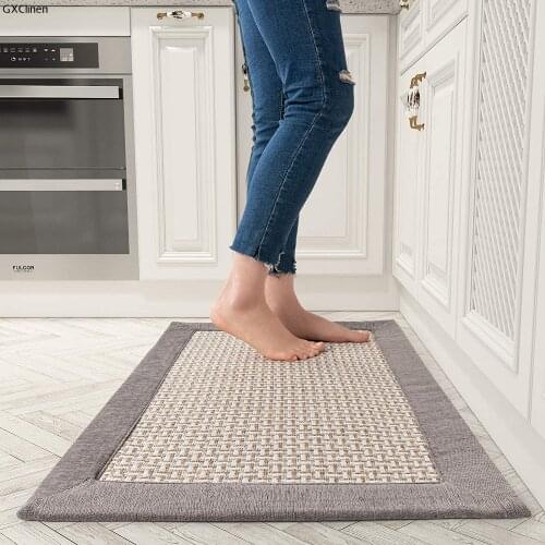 New linen kitchen mat, long strip non-slip floor mat, door mat, household carpet, easy to clean