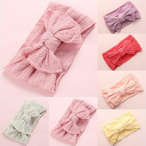 Baby Girls Kids Toddler Bow Knot Hairband Headband Stretch Turban Head Wrap
