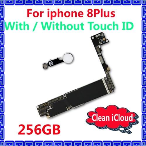 256GB Original IOS system motherboard for iphone 8 Plus 8Plus 8P with / without touch ID mainboard+Full chips Unlocked iCloud