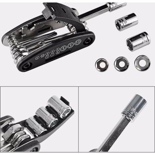 Mini Multifunction Bicycle Repair Stand Tool 16 in 1 Kit Mountain Tools Bike Cycling Folding Screwdriver Hexagon Wrench