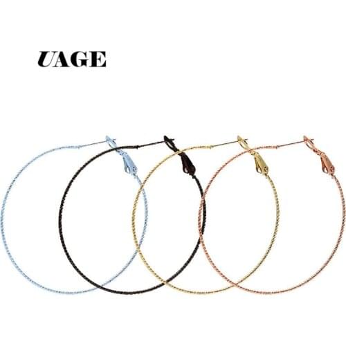 UAGE Popular earrings 30mm-50mm selection(gold/Silver Color/Rose gold color)for women Small exaggerated earrings