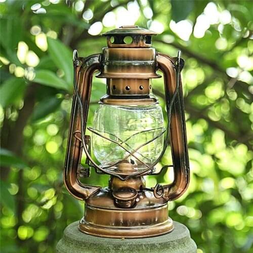 Retro Style Portable Lighting Kerosene Lamp Metal Camping light Outdoor Camping Tent Lamp Household Emergency Lamp