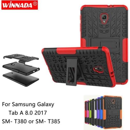 For Samsung galaxy Tab A 8.0 2017 case for SM- T380 T385 Tablet Armor case TPU+PC Shockproof Stand Cover capa