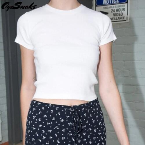 Oyasnake Womens Fashion O-Neck Pullover Short Sleeve Tees 2021 New Hot Summer Slim T-Shirt Girls Solid Casual Basic Short Tops