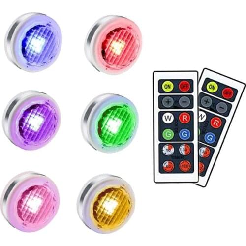 RGB LED Under Cabinet Light LED Wireless Bedroom lights With Remote Control Dimmable Wardrobe Night Lamp For Dormitory Closet