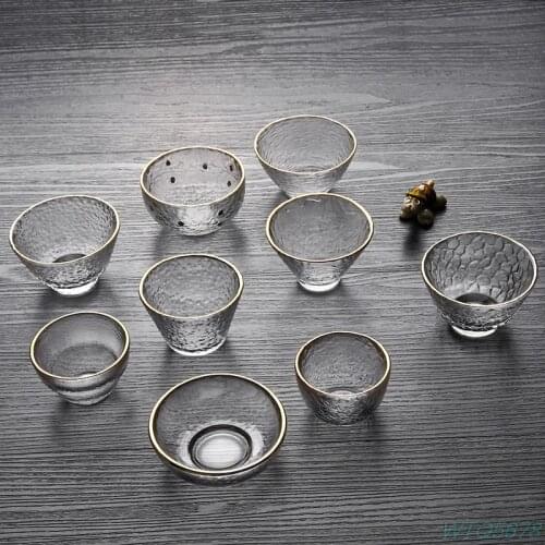 Japanese-style Handmade Hammered Glass Small Teacup Sake Cup Tea Glass Cup