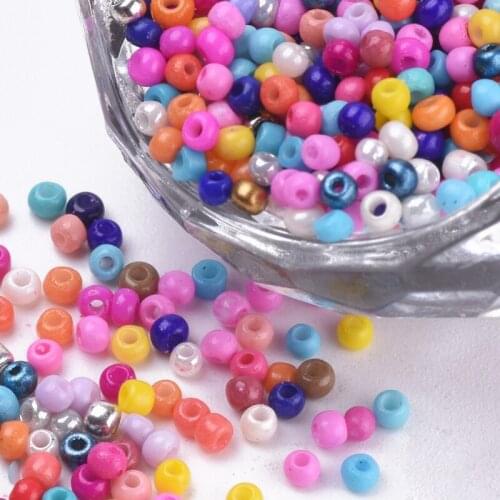 1 Bag Mixed Round Baking Paint Glass Seed Beads 2mm 3mm for DIY jewelry making bracelet necklace F50
