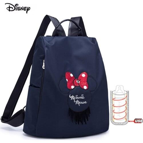 Disney Fashion Mummy Bag Beautiful Maternity Backpack Multifunctional Mother Backpack For Baby USB Heater Hooks Stroller Bag