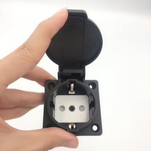 Waterproof AC 250V 16A German Standard Power Outlet Single Plug Waterproof Wall Socket