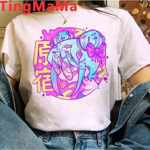 Japanese Anime Harajuku E-girls Punk clothes women graphic tees women tumblr casual top tees tshirt vintage